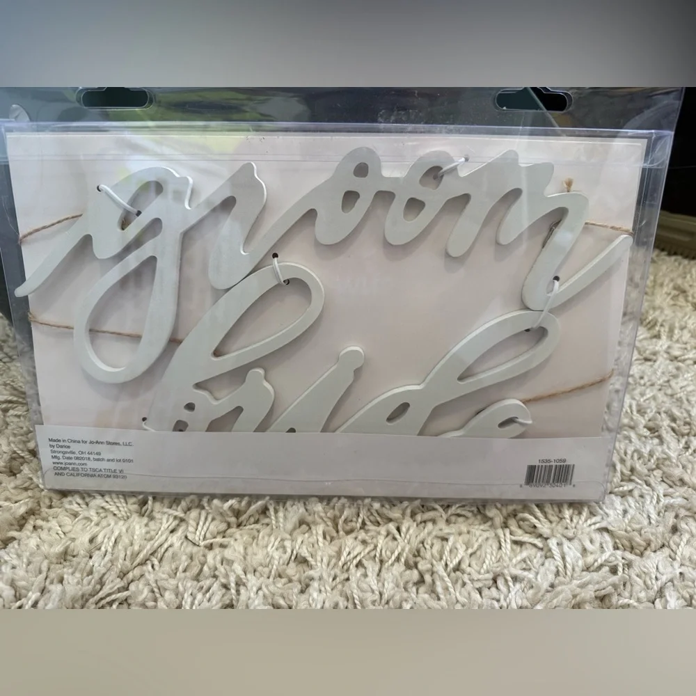 🖤 Bride and Groom Chair Signs NWT